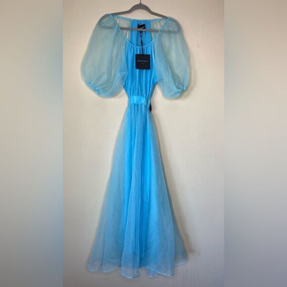 NWT Cynthia Rowley Clara Midi Blue Dress Organza Size S - Picture 10 of 15